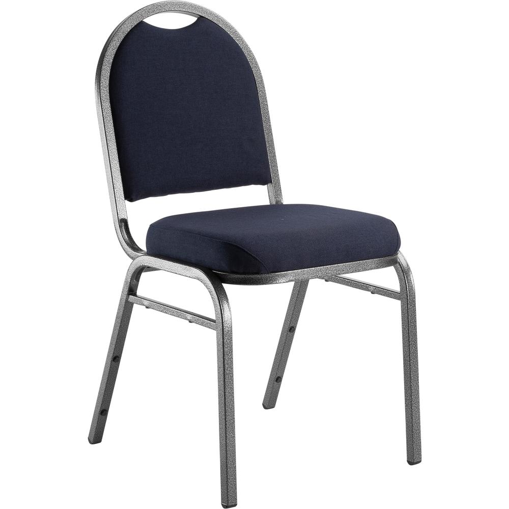 NPS® 9200 Series Premium Fabric Upholstered Stack Chair, Midnight Blue Seat/ Silvervein Frame. Picture 1