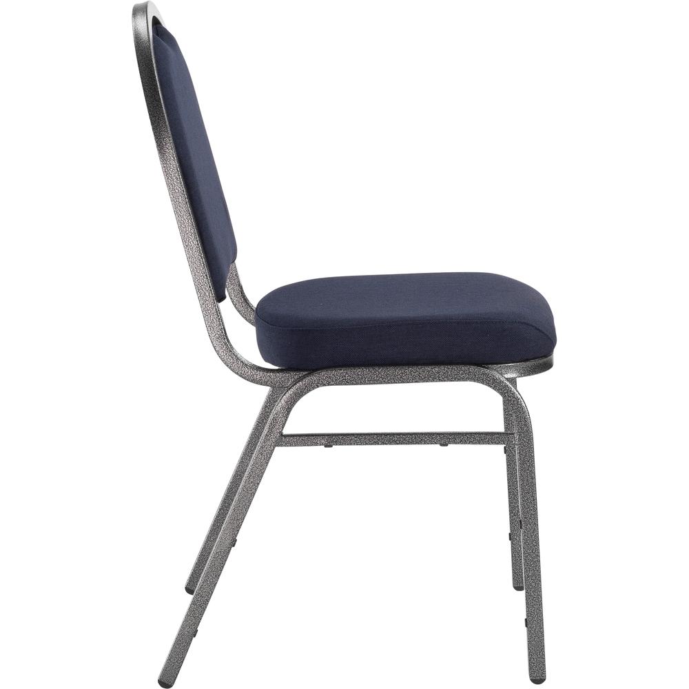 NPS® 9200 Series Premium Fabric Upholstered Stack Chair, Midnight Blue Seat/ Silvervein Frame. Picture 3
