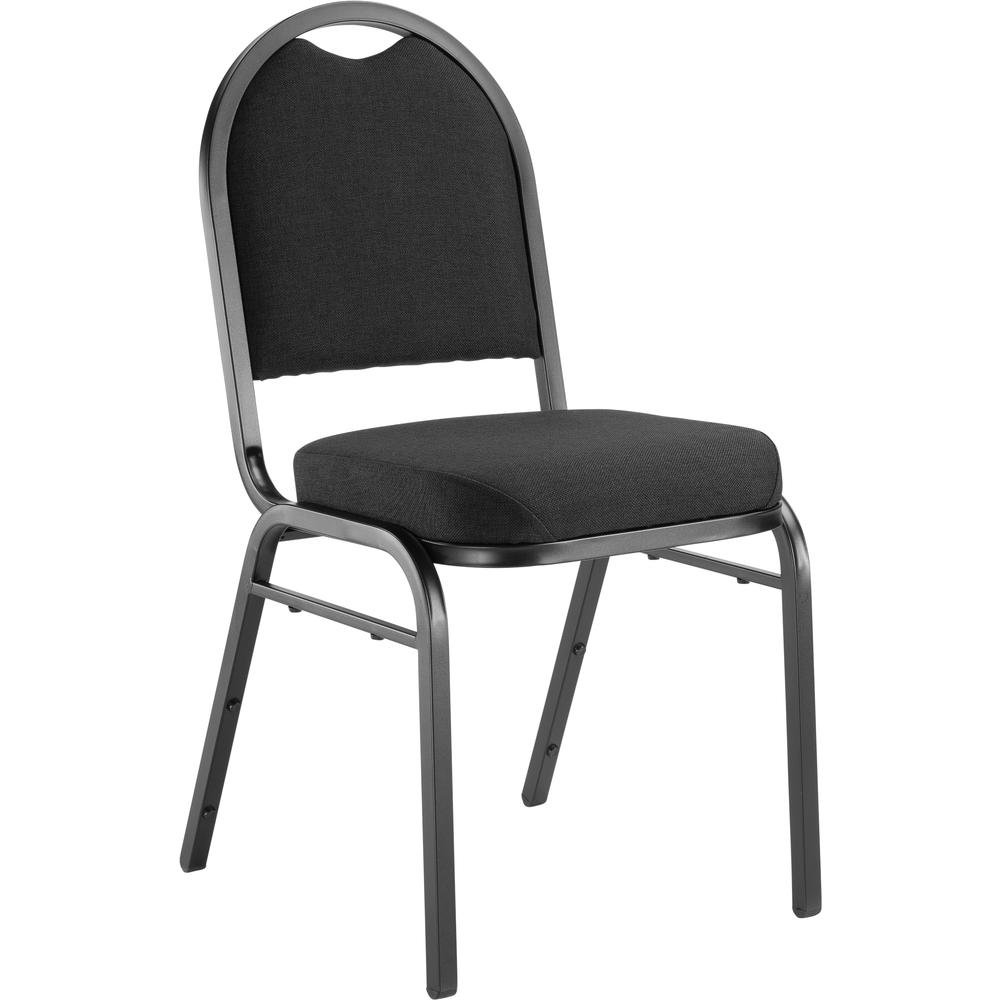 NPS® 9200 Series Premium Fabric Upholstered Stack Chair, Ebony Black Seat/ Black Sandtex Frame. Picture 1