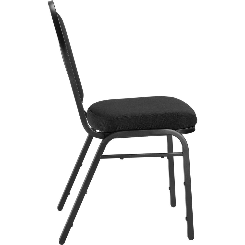 NPS® 9200 Series Premium Fabric Upholstered Stack Chair, Ebony Black Seat/ Black Sandtex Frame. Picture 3