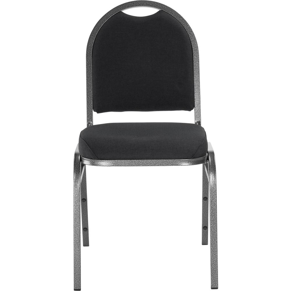 NPS® 9200 Series Premium Fabric Upholstered Stack Chair, Ebony Black Seat/ Silvervein Frame. Picture 2
