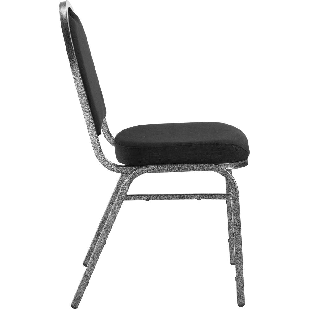 NPS® 9200 Series Premium Fabric Upholstered Stack Chair, Ebony Black Seat/ Silvervein Frame. Picture 3