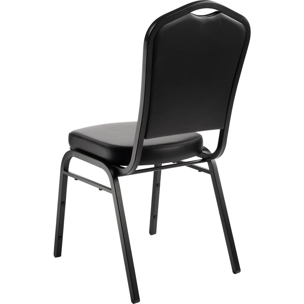 NPS® 9300 Series Deluxe Vinyl Upholstered Stack Chair, Panther Black Seat/Black Sandtex Frame. Picture 4