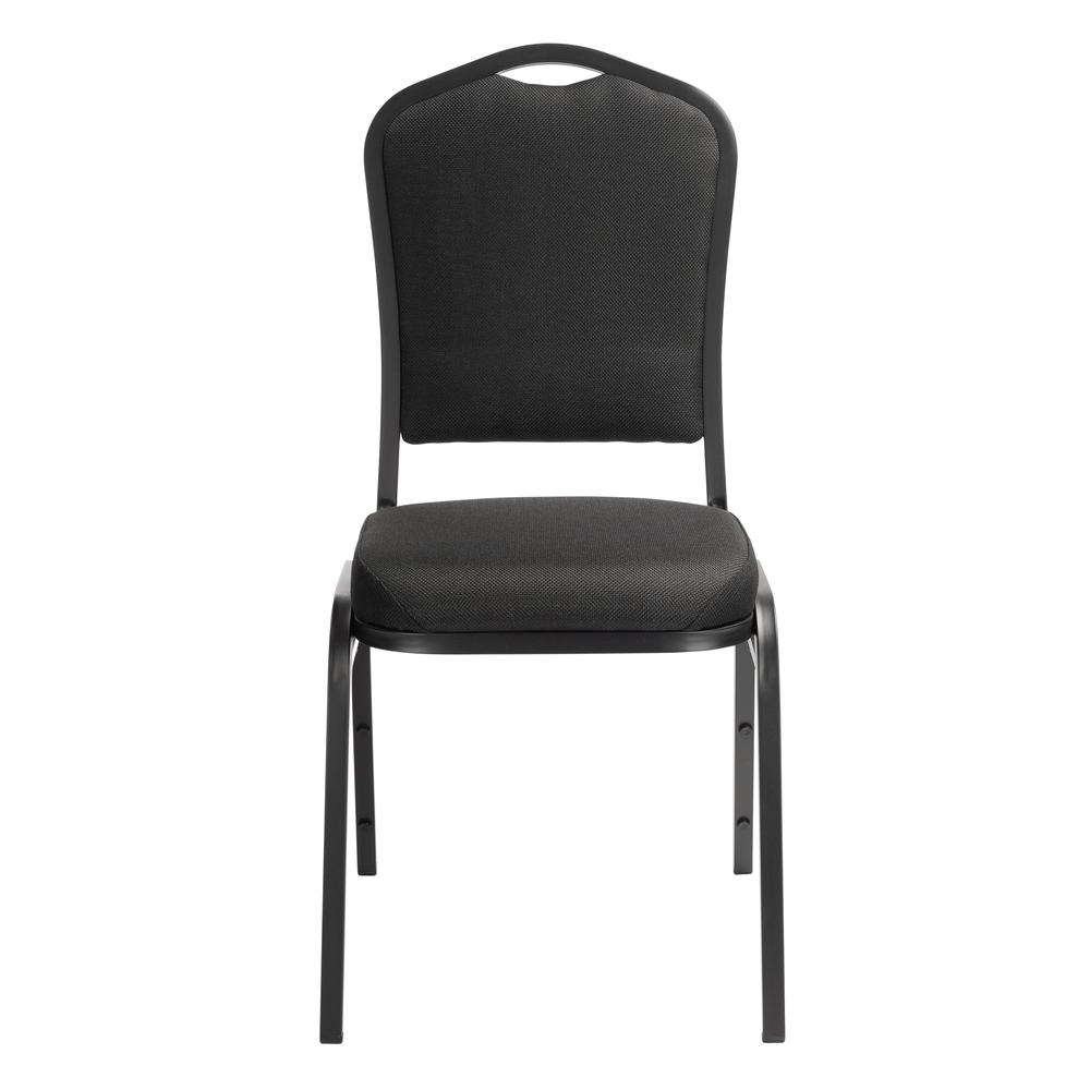 NPS® 9300 Series Deluxe Fabric Upholstered Stack Chair, Ebony Black Seat/Black Sandtex Frame. Picture 2