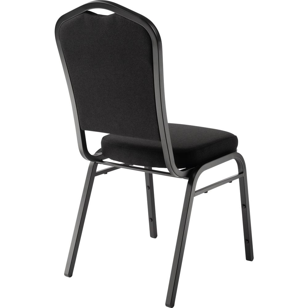 NPS® 9300 Series Deluxe Fabric Upholstered Stack Chair, Ebony Black Seat/Black Sandtex Frame. Picture 4