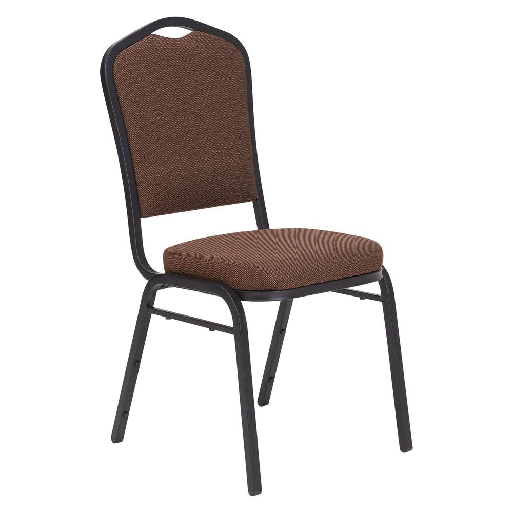 NPS® 9300 Series Deluxe Fabric Upholstered Stack Chair, Natural Chocolatier Seat/Black Sandtex Frame. Picture 1