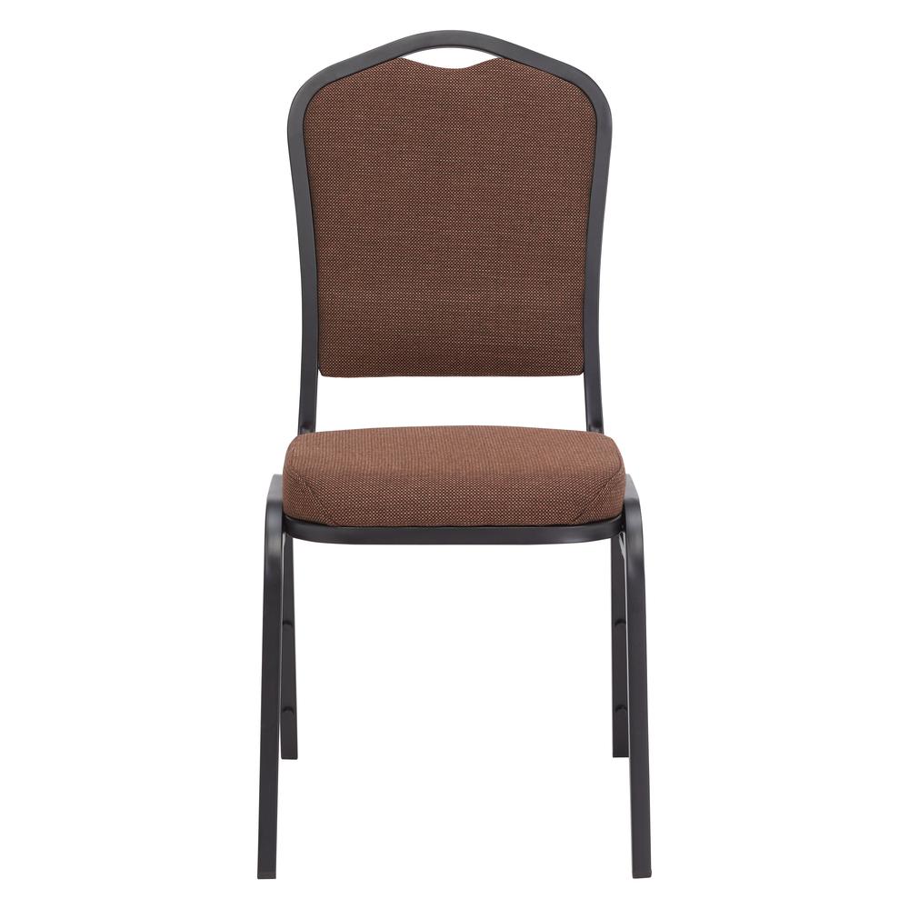 NPS® 9300 Series Deluxe Fabric Upholstered Stack Chair, Natural Chocolatier Seat/Black Sandtex Frame. Picture 2