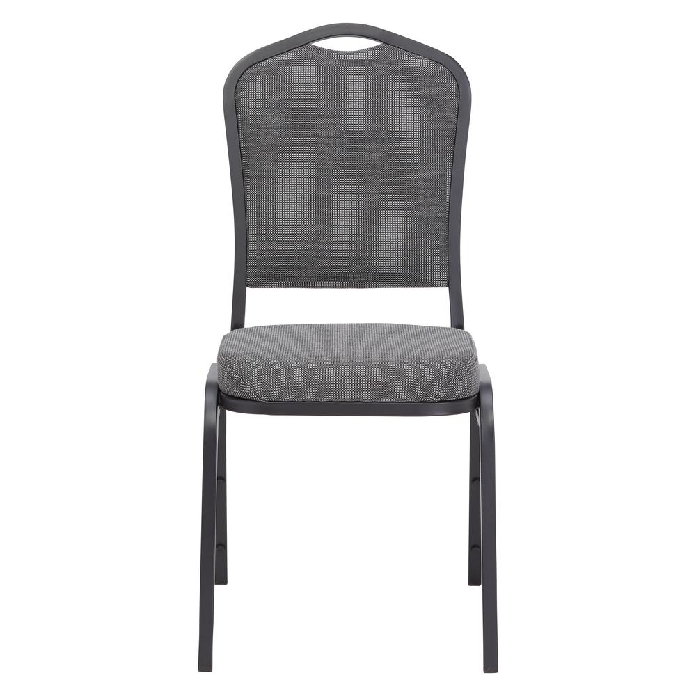 NPS® 9300 Series Deluxe Fabric Upholstered Stack Chair, Natural Greystone Seat/Black Sandtex Frame. Picture 2