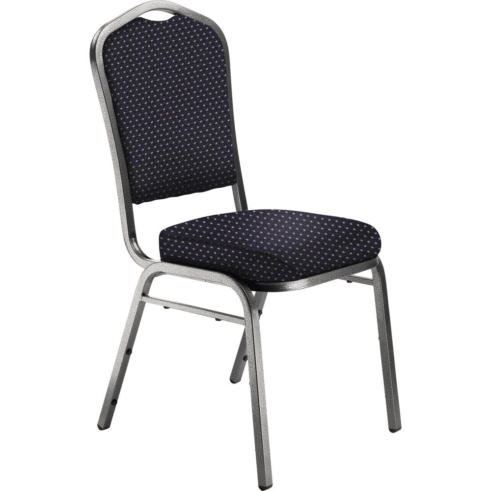 NPS® 9300 Series Deluxe Fabric Upholstered Stack Chair, Diamond Navy Seat/Silvervein Frame. The main picture.