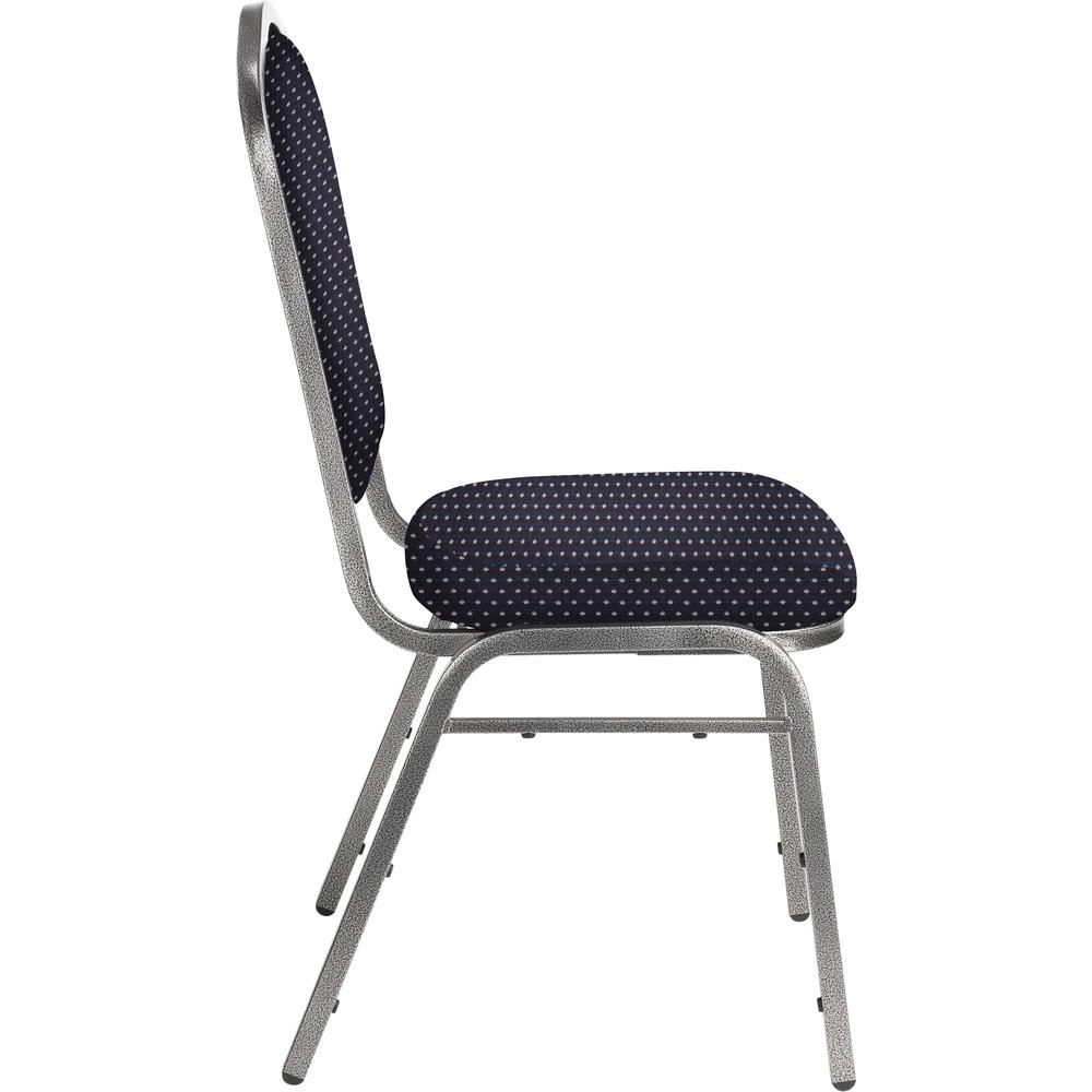 NPS® 9300 Series Deluxe Fabric Upholstered Stack Chair, Diamond Navy Seat/Silvervein Frame. Picture 3