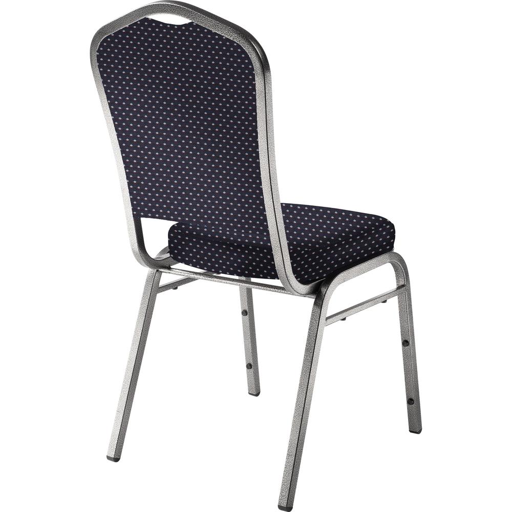 NPS® 9300 Series Deluxe Fabric Upholstered Stack Chair, Diamond Navy Seat/Silvervein Frame. Picture 4