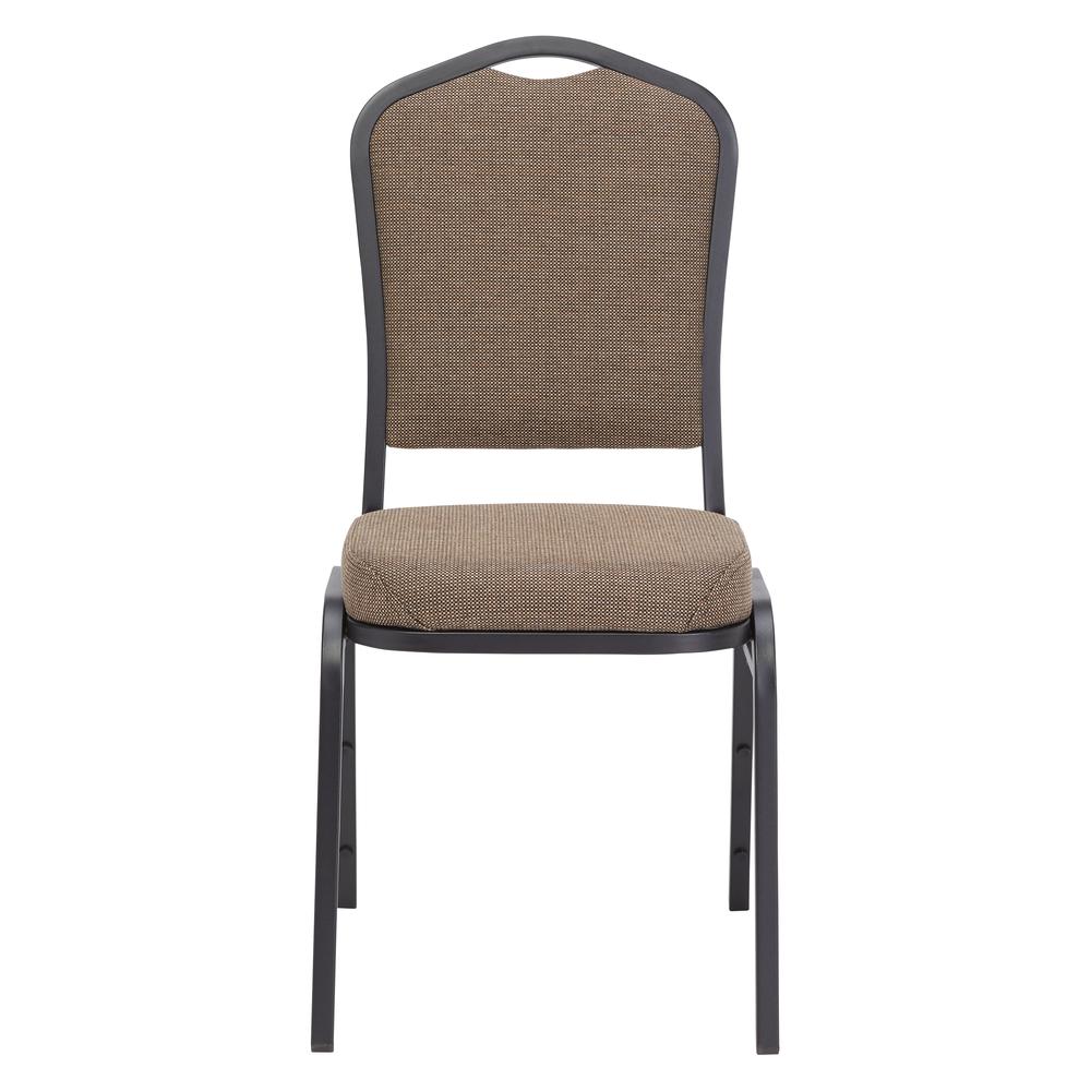 NPS® 9300 Series Deluxe Fabric Upholstered Stack Chair, Natural Taupe Seat/Black Sandtex Frame. Picture 2