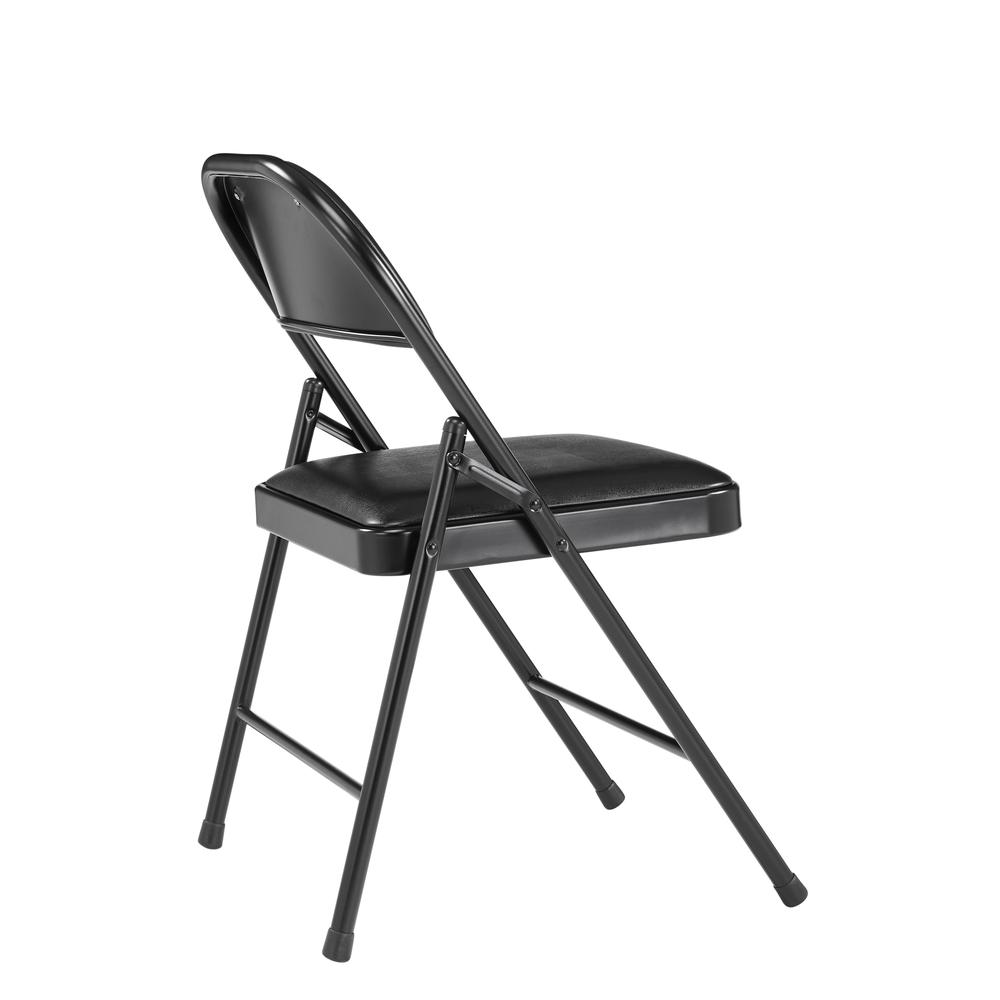 Commercialine® Vinyl Padded Steel Folding Chair, Black (Pack of 4). Picture 3