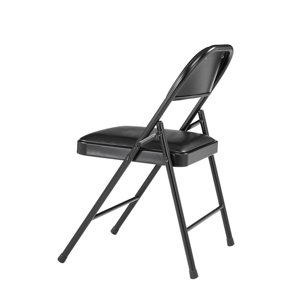 Commercialine® Vinyl Padded Steel Folding Chair, Black (Pack of 4). Picture 4