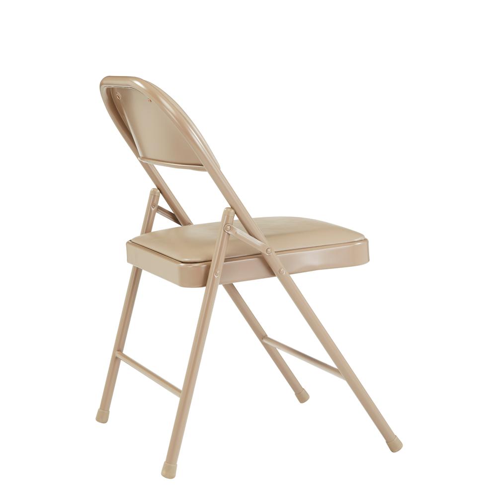 Commercialine® Vinyl Padded Steel Folding Chair, Beige (Pack of 4). Picture 3
