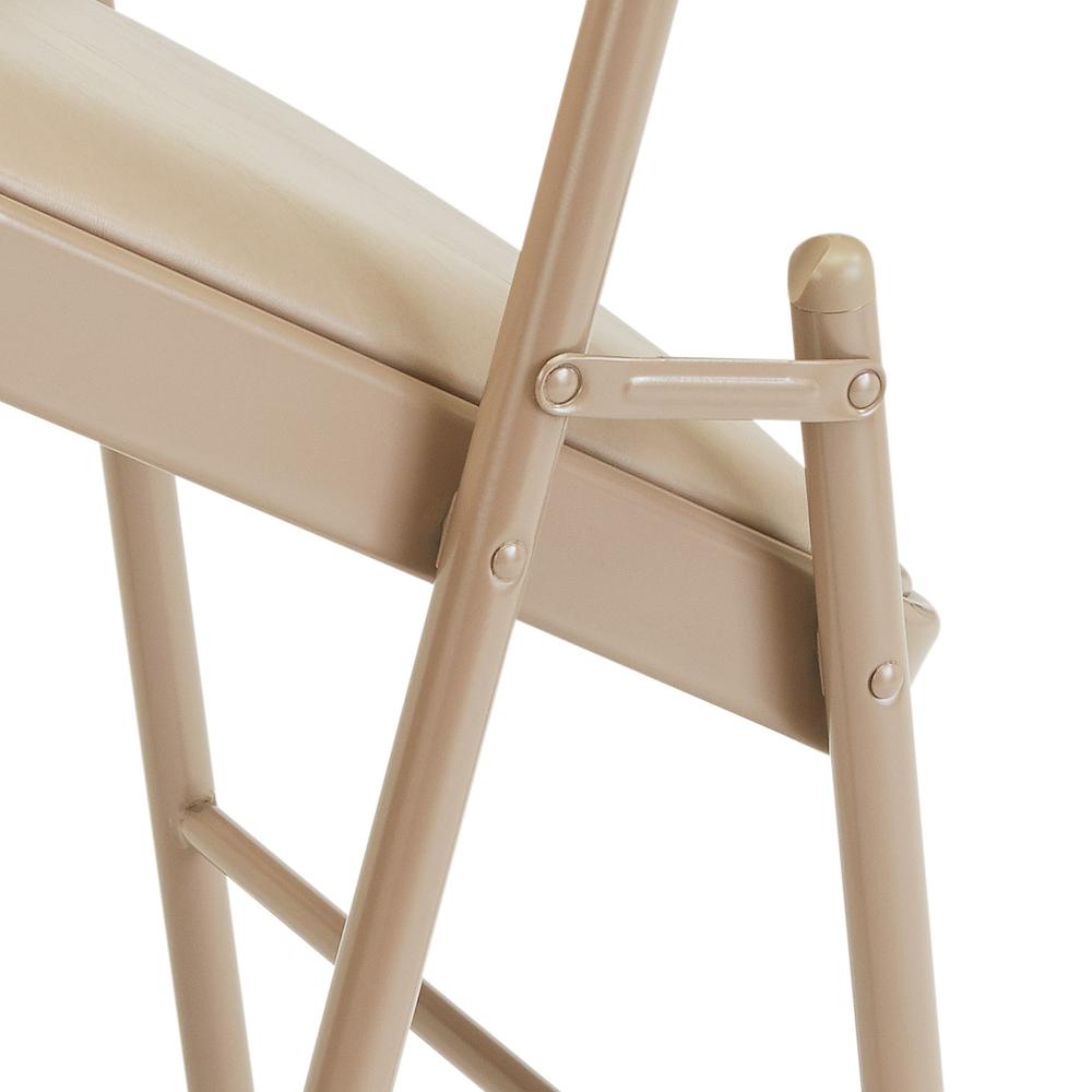 Commercialine® Vinyl Padded Steel Folding Chair, Beige (Pack of 4). Picture 5