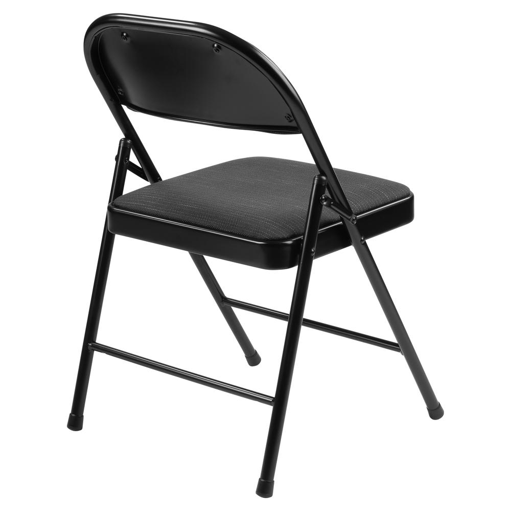 Commercialine® 900 Series Fabric Padded Folding Chair, Star Trail Black  (Pack of 4). Picture 3