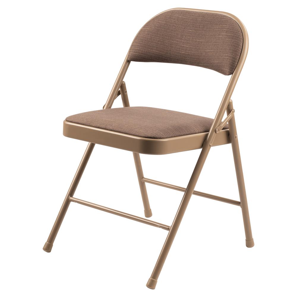 Commercialine® 900 Series Fabric Padded Folding Chair, Star Trail Brown (Pack of 4). Picture 1