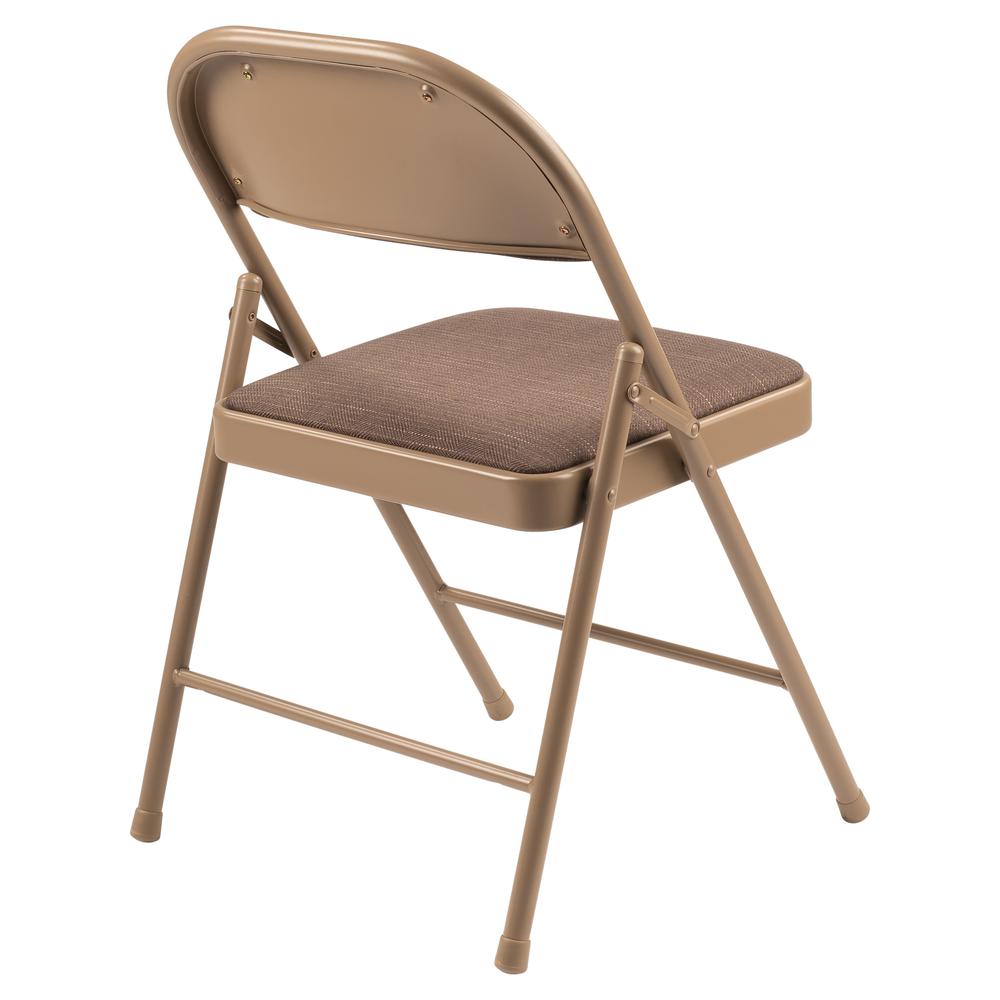 Commercialine® 900 Series Fabric Padded Folding Chair, Star Trail Brown (Pack of 4). Picture 4
