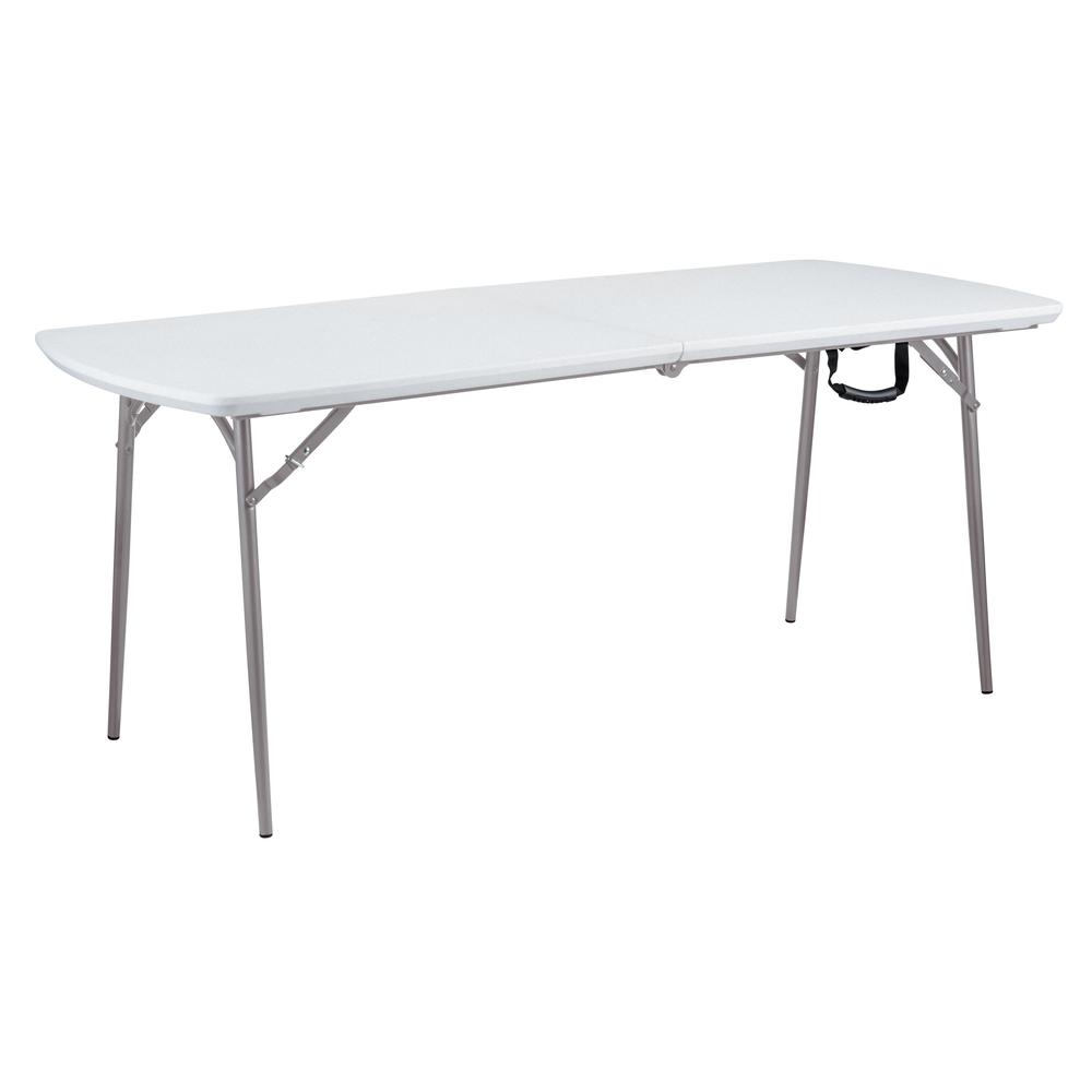 NPS® 30" x 72" Heavy Duty Fold-in-Half Table, Speckled Grey. Picture 1