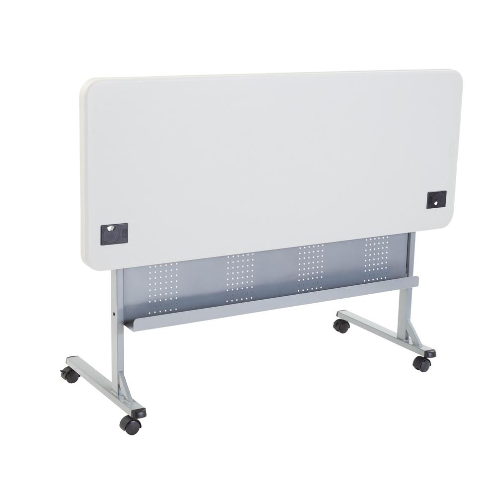 NPS® 24" x 60" Flip-N-Store Training Table, Speckled Grey. Picture 3