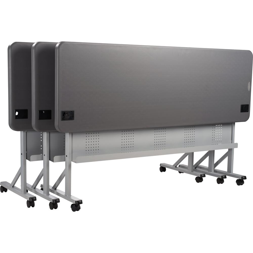 NPS® 24" x 72" Flip-N-Store Training Table, Charcoal Slate. Picture 1