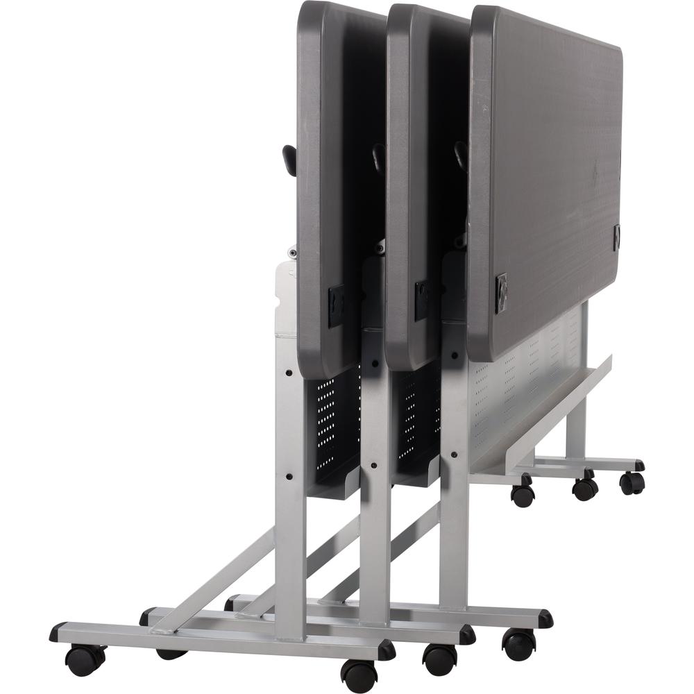 NPS® 24" x 72" Flip-N-Store Training Table, Charcoal Slate. Picture 2