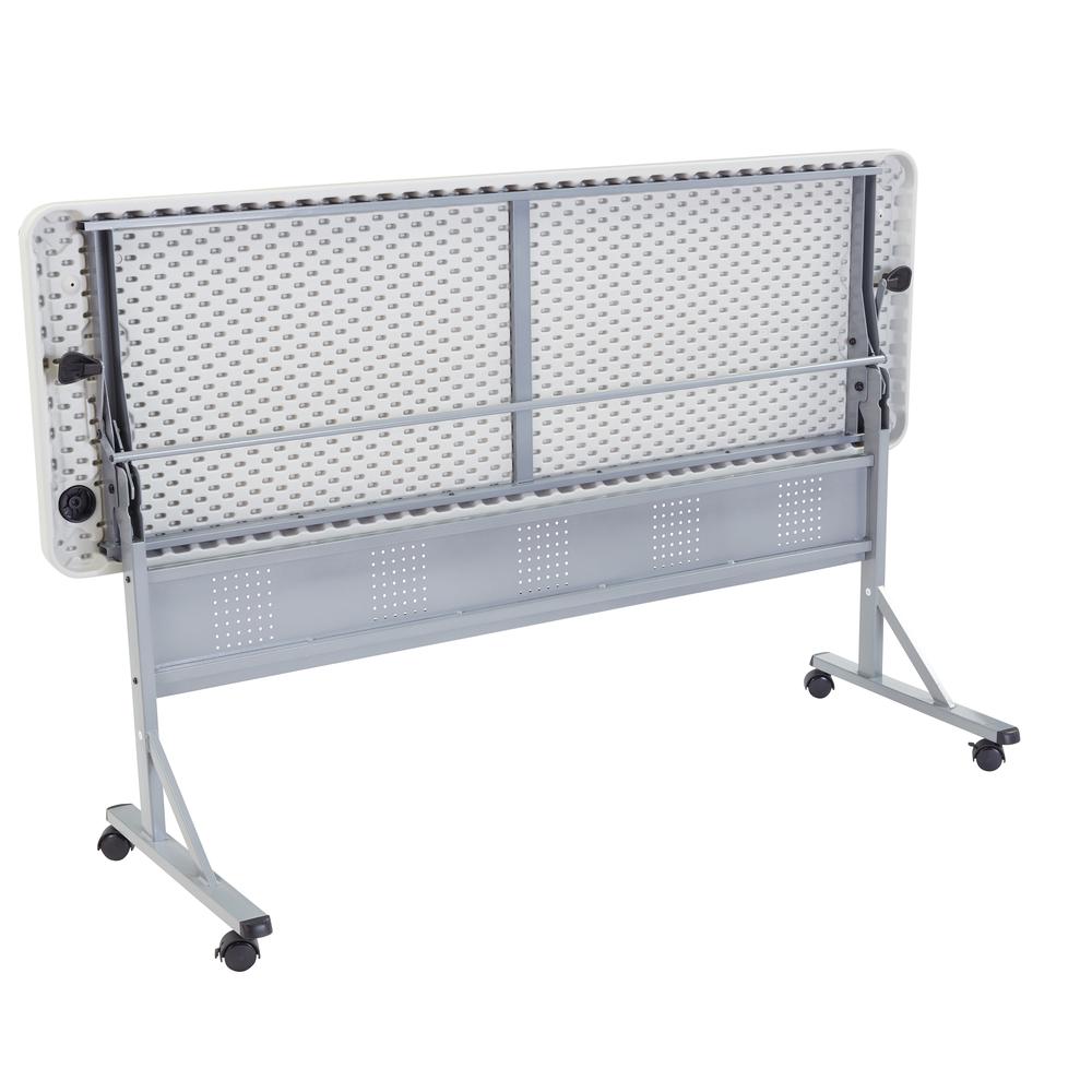 NPS® 24" x 72" Flip-N-Store Training Table, Speckled Grey. Picture 3