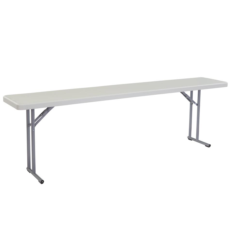 NPS® 18" x 96" Heavy Duty Seminar Folding Table, Speckled Grey. Picture 1