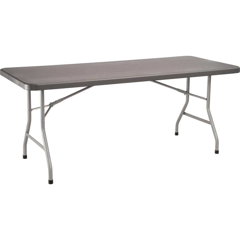 NPS® 30" x 72" Heavy Duty Folding Table, Charcoal Slate. Picture 1