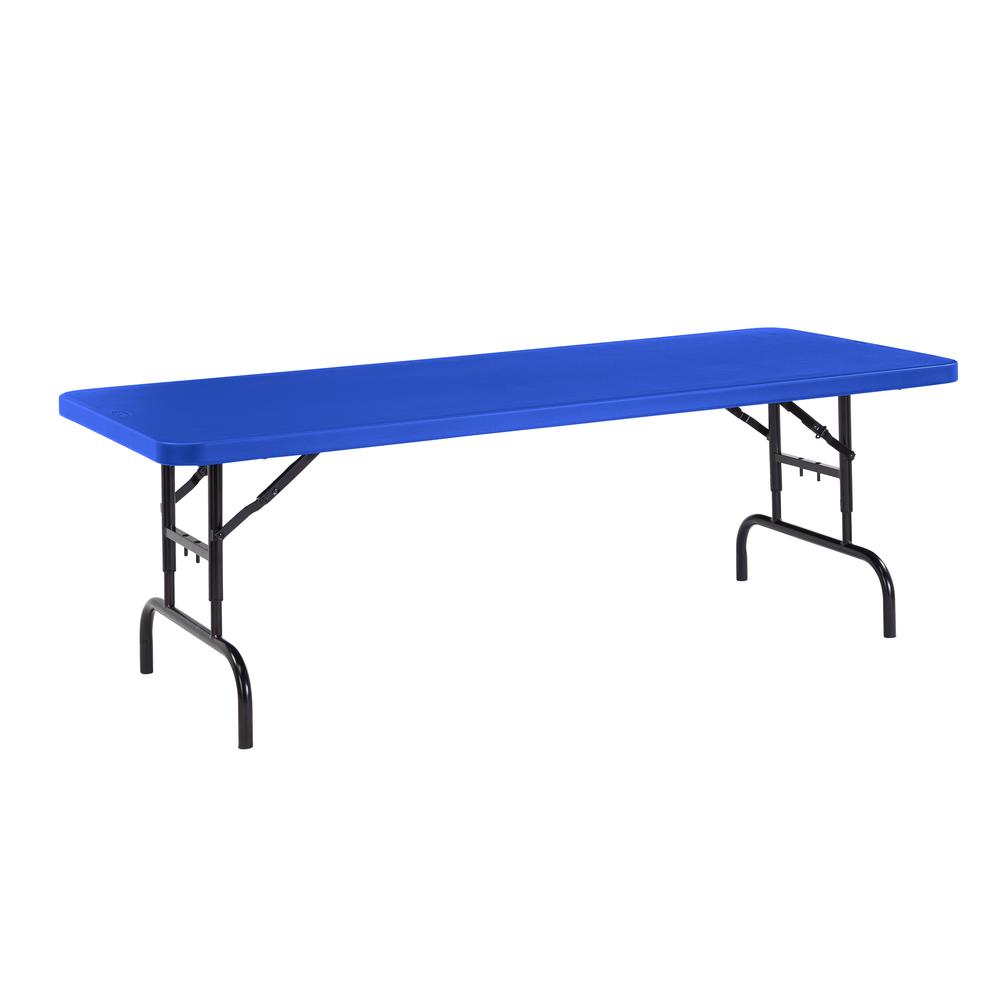 NPS® 30" x 72" Height Adjustable Heavy Duty Folding Table, Blue. Picture 2