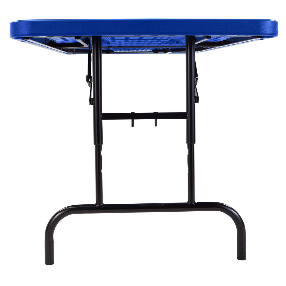 NPS® 30" x 72" Height Adjustable Heavy Duty Folding Table, Blue. Picture 5