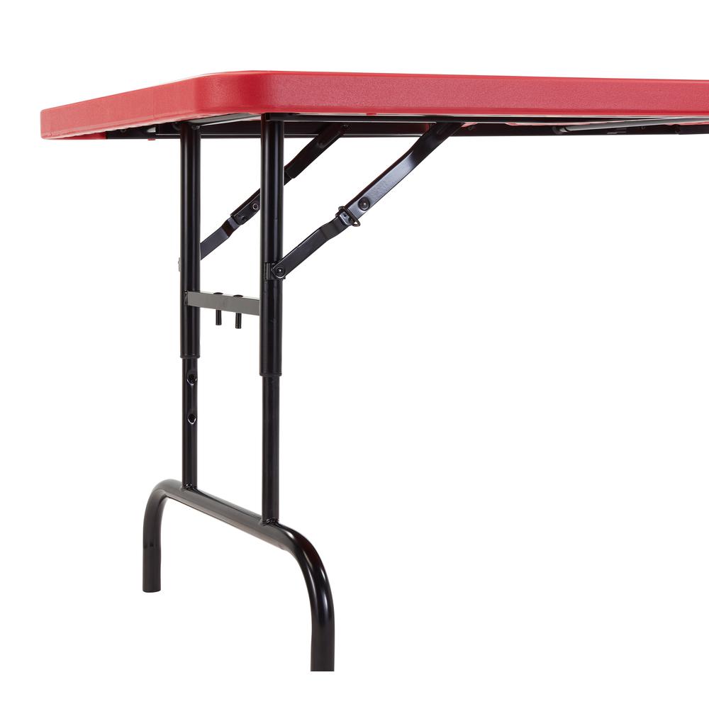 NPS® 30" x 72" Height Adjustable Heavy Duty Folding Table, Red. Picture 4