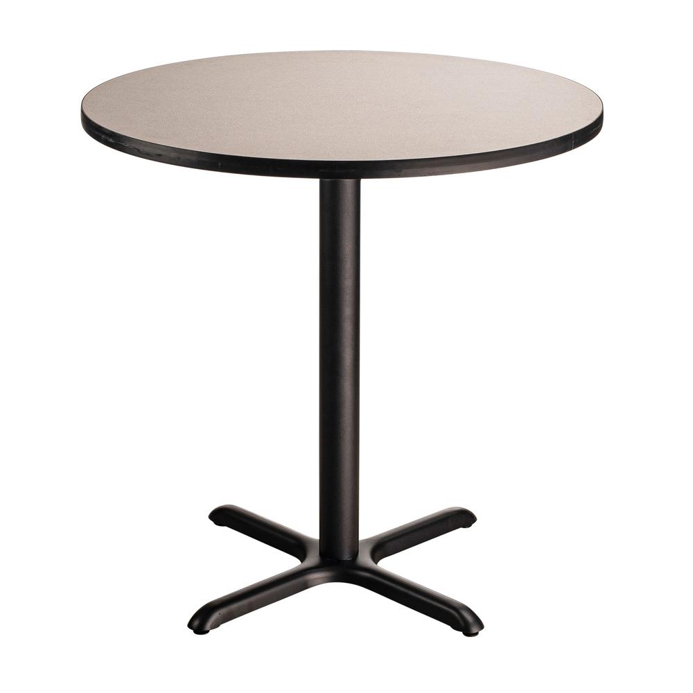NPS® Café Table, 36" Round, "X" Base, 36" Height, Particleboard Core/T-Mold - Grey. Picture 1