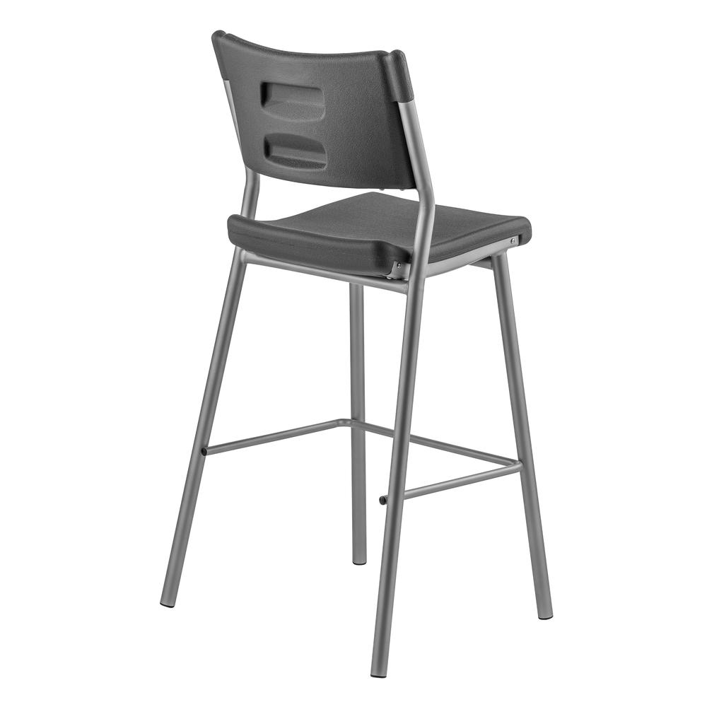 NPS® Café Time Stool, Charcoal Slate Top & Silver Frame. Picture 3
