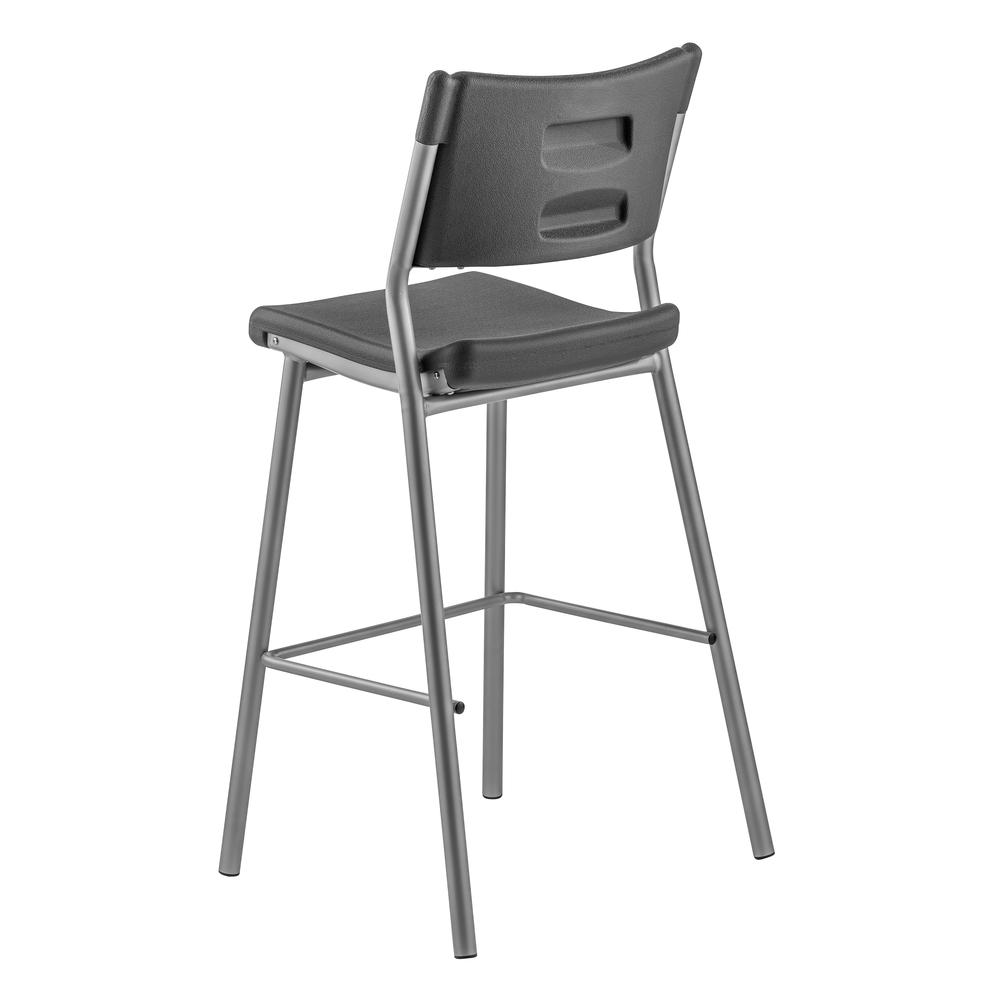 NPS® Café Time Stool, Charcoal Slate Top & Silver Frame. Picture 4