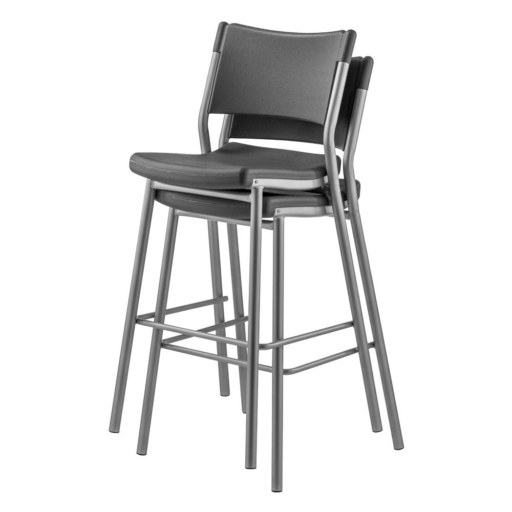 NPS® Café Time Stool, Charcoal Slate Top & Silver Frame. Picture 5