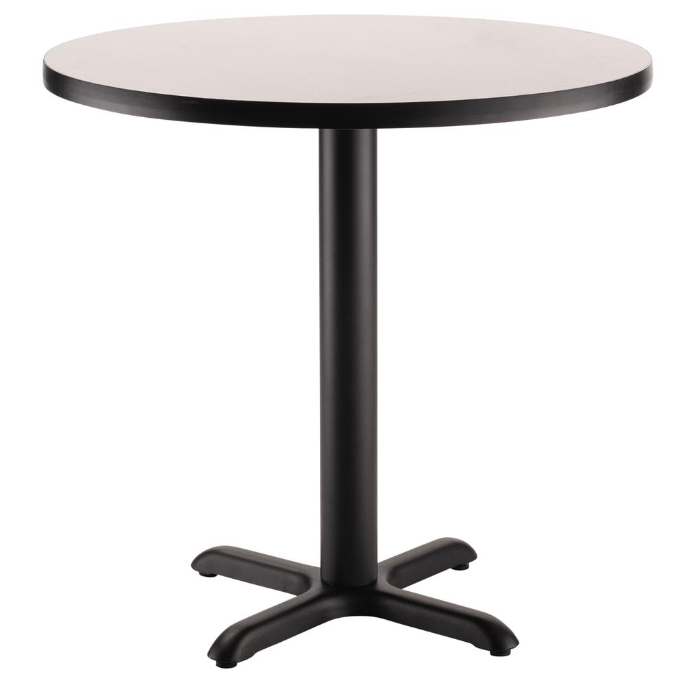 NPS® Café Table, 36" Round, "X" Base, 30" Height, Particleboard Core/T-Mold -Grey. Picture 1
