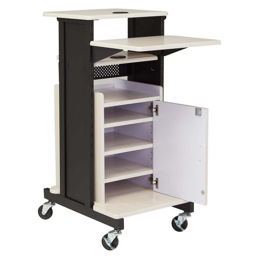 Oklahoma Sound® Premium Plus Presentation Cart with Storage Cabinet. Picture 3