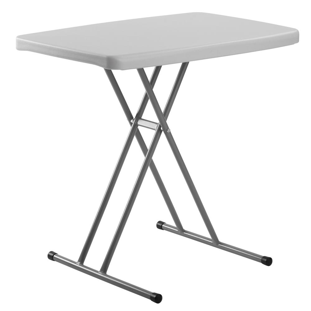 Commercialine® 20 x 30 Height Adjustable Personal Folding Table, Speckled Grey. Picture 1