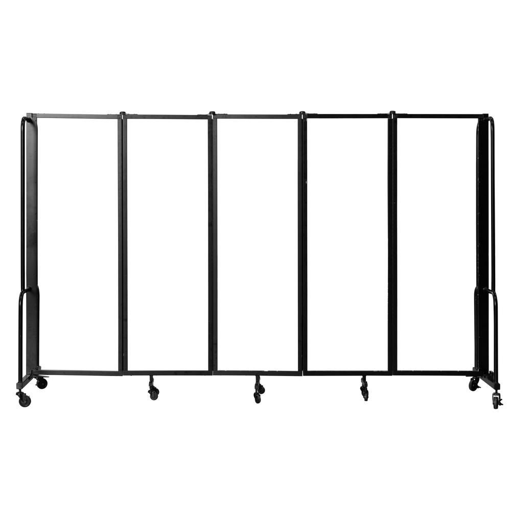 NPS® Room Divider, 6' Height, 5 Sections, Clear Acrylic Panels. Picture 1