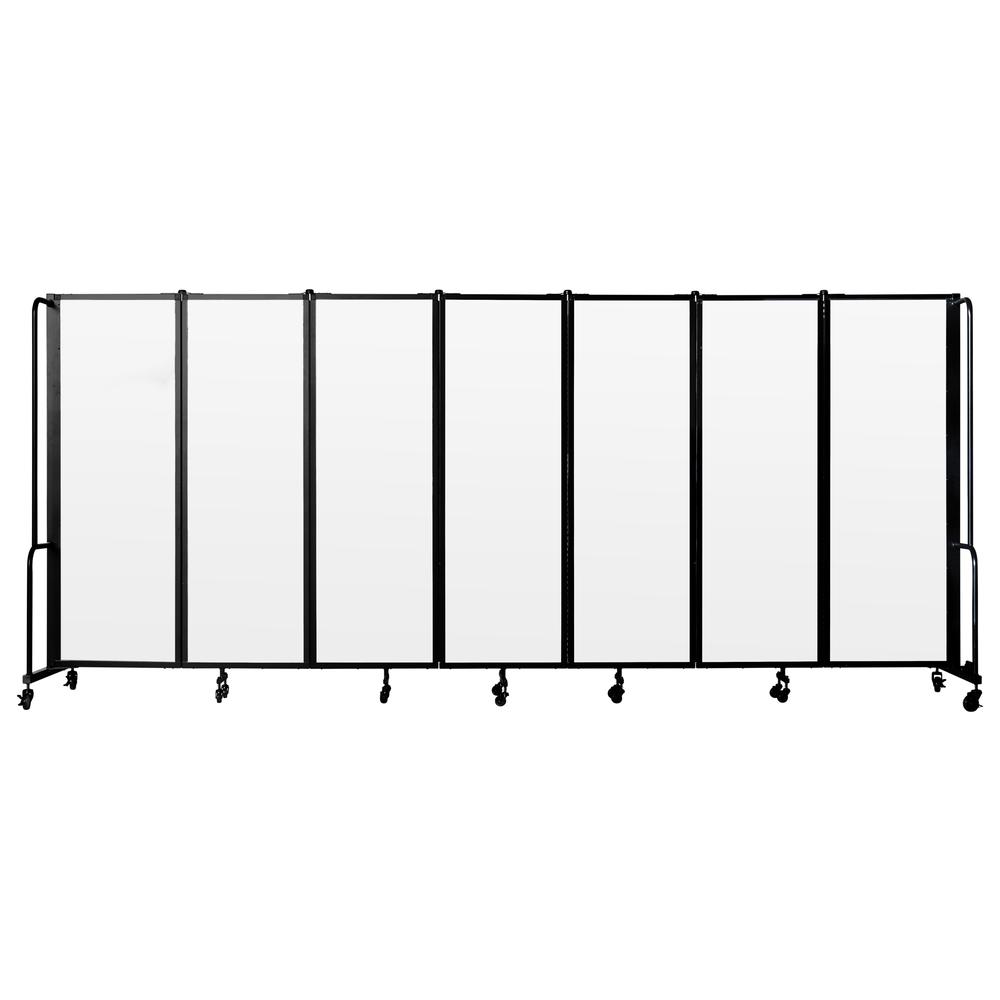 NPS® Room Divider, 6' Height, 7 Sections, Clear Acrylic Panels. Picture 1