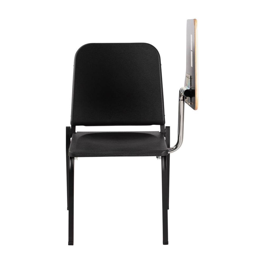 NPS® 8200 Series Melody Music Stack Chair With Left Tablet Arm, Black Chair and Grey Nebula Tablet Arm. Picture 2