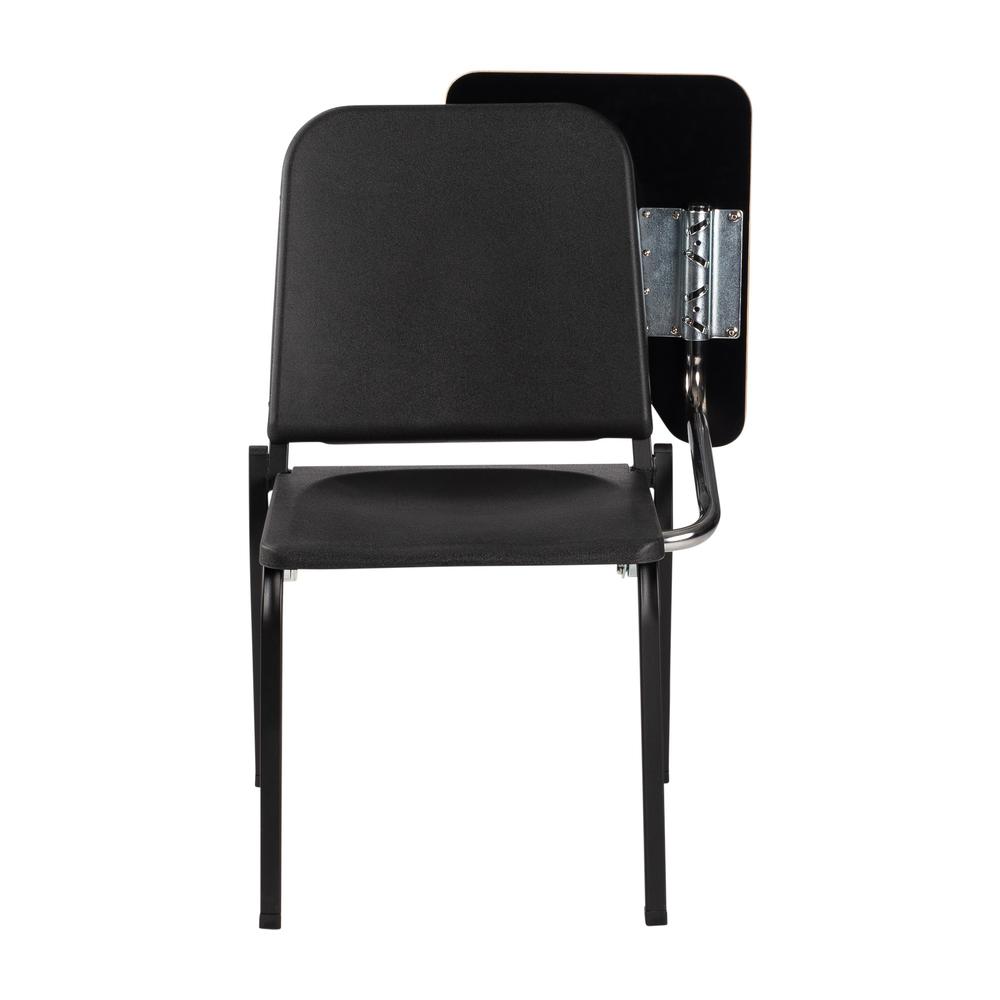 NPS® 8200 Series Melody Music Stack Chair With Left Tablet Arm, Black Chair and Grey Nebula Tablet Arm. Picture 3