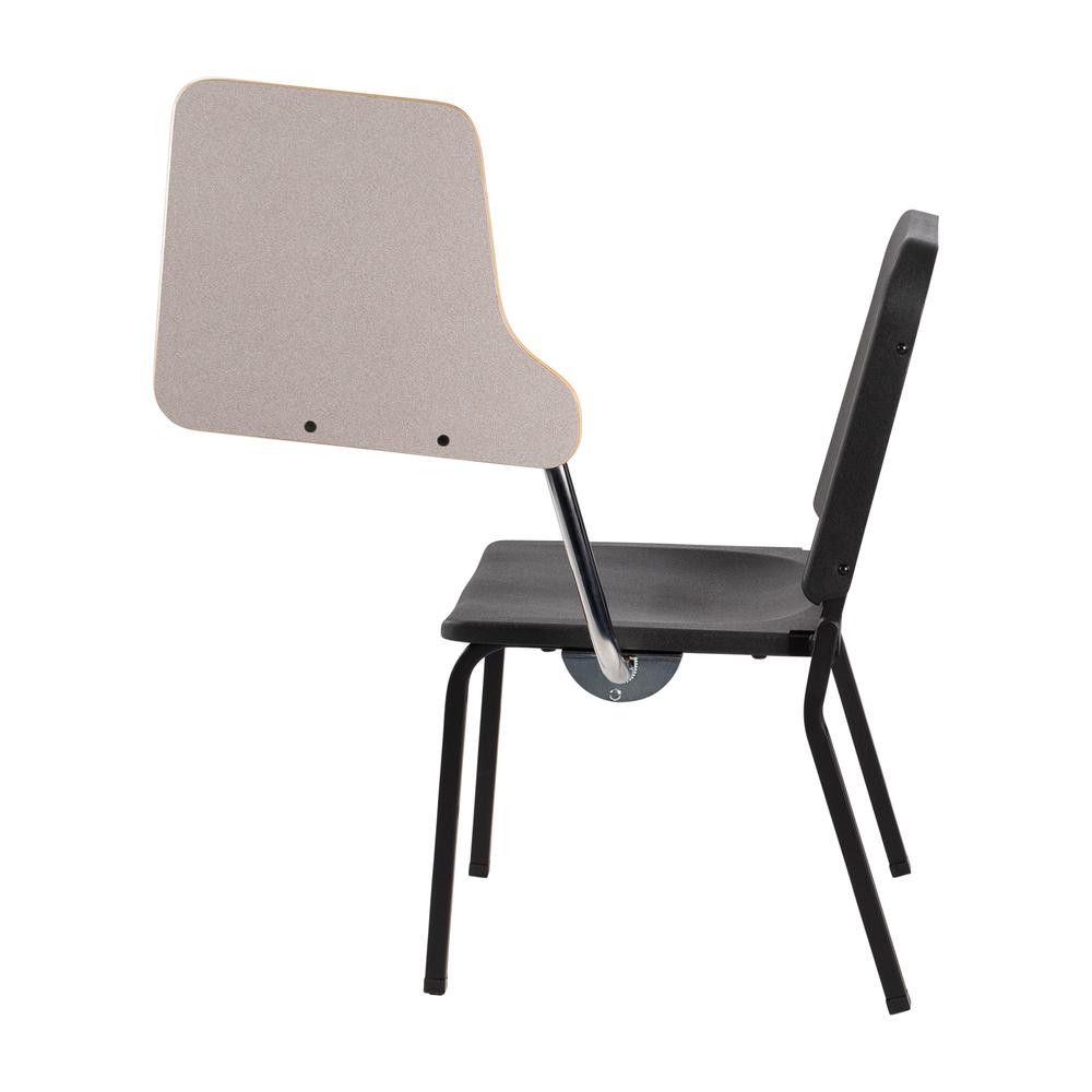 NPS® 8200 Series Melody Music Stack Chair With Left Tablet Arm, Black Chair and Grey Nebula Tablet Arm. Picture 5