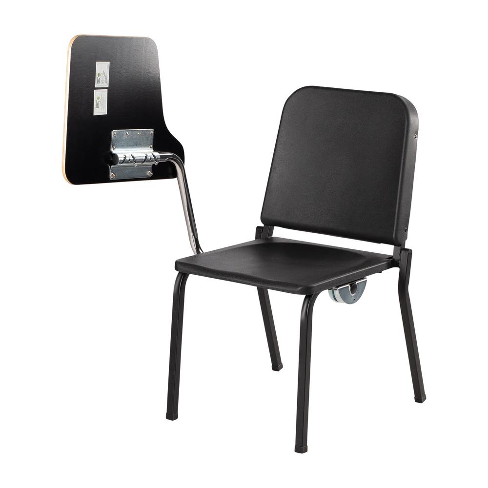 NPS® 8200 Series Melody Music Stack Chair With Right Tablet Arm, Black Chair and Grey Nebula Tablet Arm. Picture 2