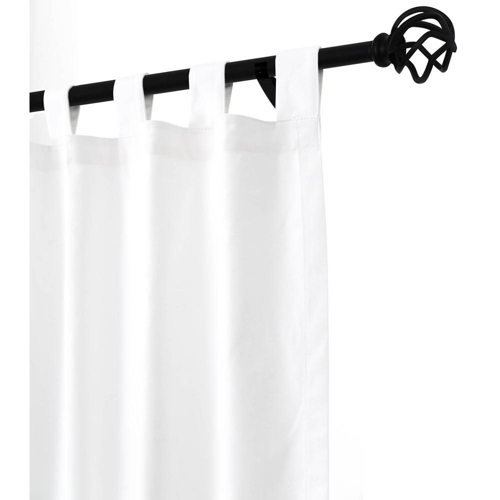 Weathermate Tab Top Curtain Panel Pair Window Dressing each 40 x 95 in White. Picture 1