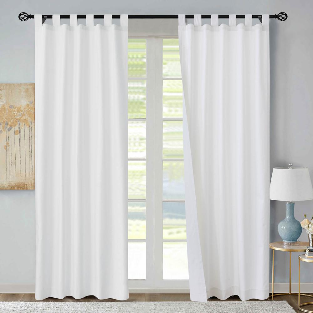 Weathermate Tab Top Curtain Panel Pair Window Dressing each 40 x 95 in White. Picture 2