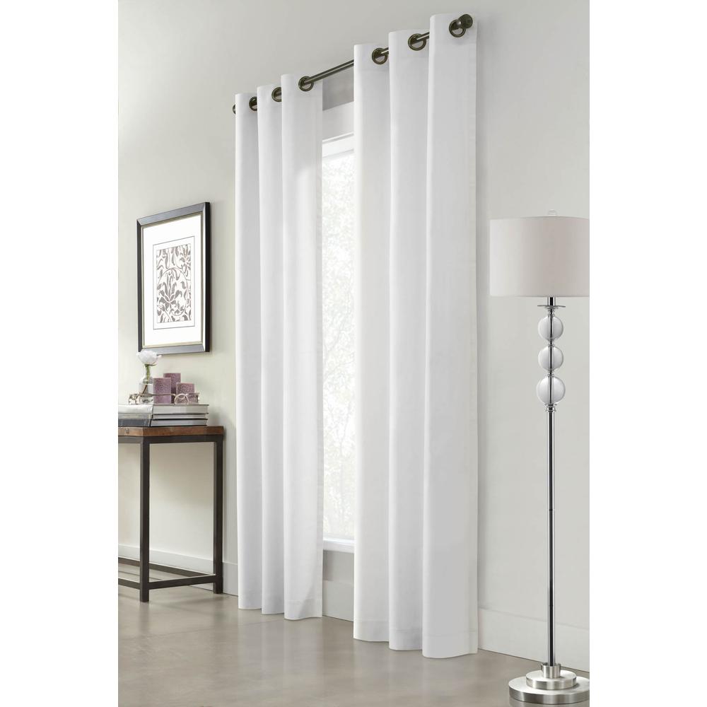 Weathermate Grommet Curtain Panel Pair each 40 x 95 in White. Picture 2