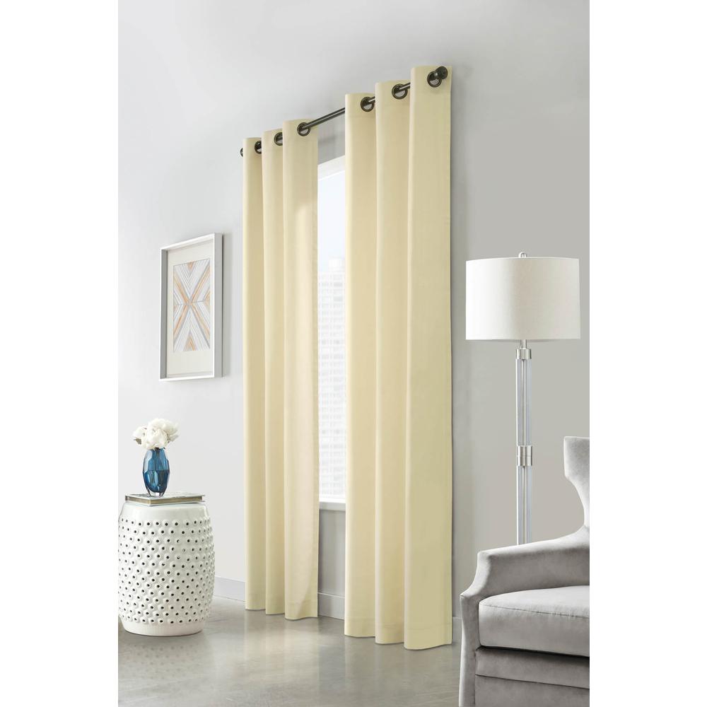 Weathermate Grommet Curtain Panel Pair each 40 x 63 in Natural. Picture 1